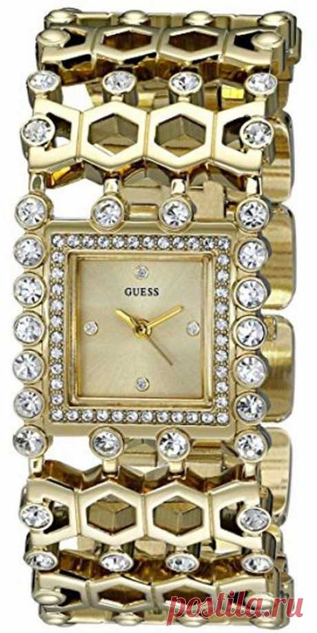 Women's Guess Bangle Style Gold Tone Crystallized Watch U0574L2