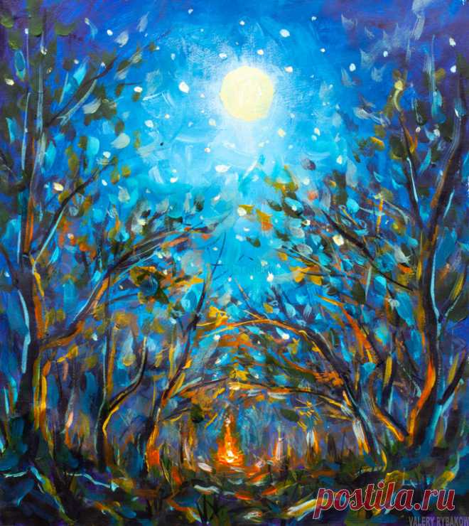 Bonfire in night forest original painting on canvas by Valery Rybakow.

Today was written this night fantastic landscape of acrylic paints on a clean canvas. Who is interested in seeing the process of drawing this original painting - watch: https://youtu.be/ou4uqnnpsPc

More details about the painting: http://rybakow.com/721-en.html

Thank you for your attention! With Respect, Valery Rybakow.
#Fantasylandscape #Fantasyart #Fantasy #rybakowart
