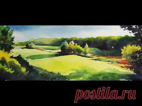 Watercolor Landscape Painting Tutorial step by step