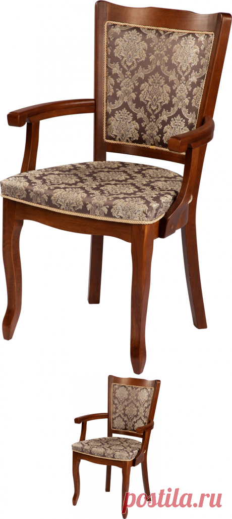Купить кресло деревянное с подлокотниками Лорель Миланский орех по цене 11 870 руб в Санкт-Петербурге в интернет-магазине