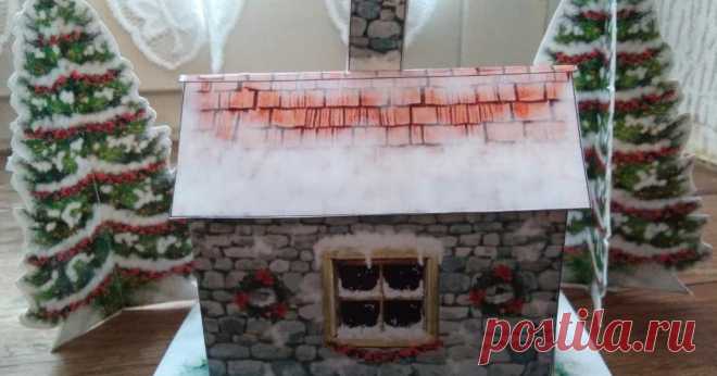 The Ephemeral Museum - Christmas Winter House Paper ModelAssembled by Jeanbi  My friend Jeanbi, from France, built the Christmas Winter House  and posted a photo at Le Forum en Papier papercraft community.  - 
