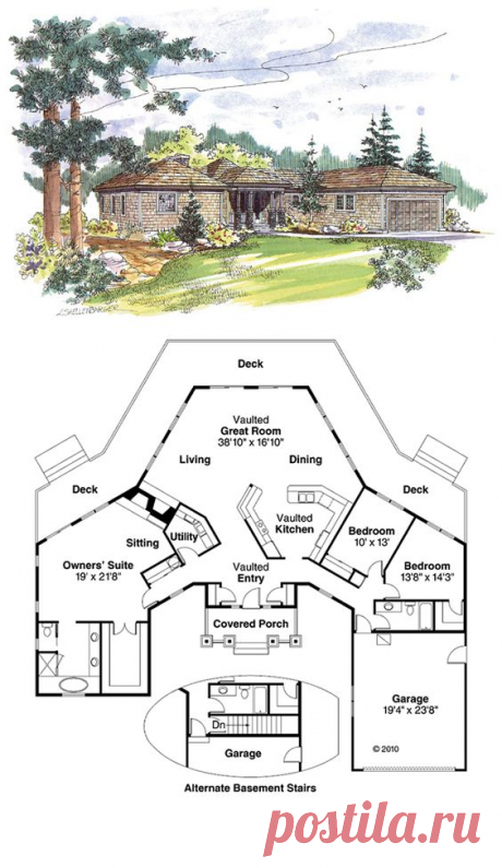 Shingle House Plan chp-20051 at COOLhouseplans.com | Total living area: 2292 sq ft, 3 bedrooms &amp; 2 bathrooms. | My Future Home