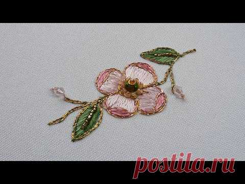 Silk and Bead Embroidery Hand Embroidery The Humble Little Flower