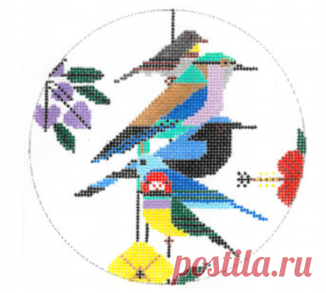 Ornament – Rainforest Birds Adorable high-quality Ornament - Rainforest Birds. The Needlepointer is a full-service shop specializing in hand-painted canvases, thread fibers, needlepoint books, accessories, needlepoint classes and much more.