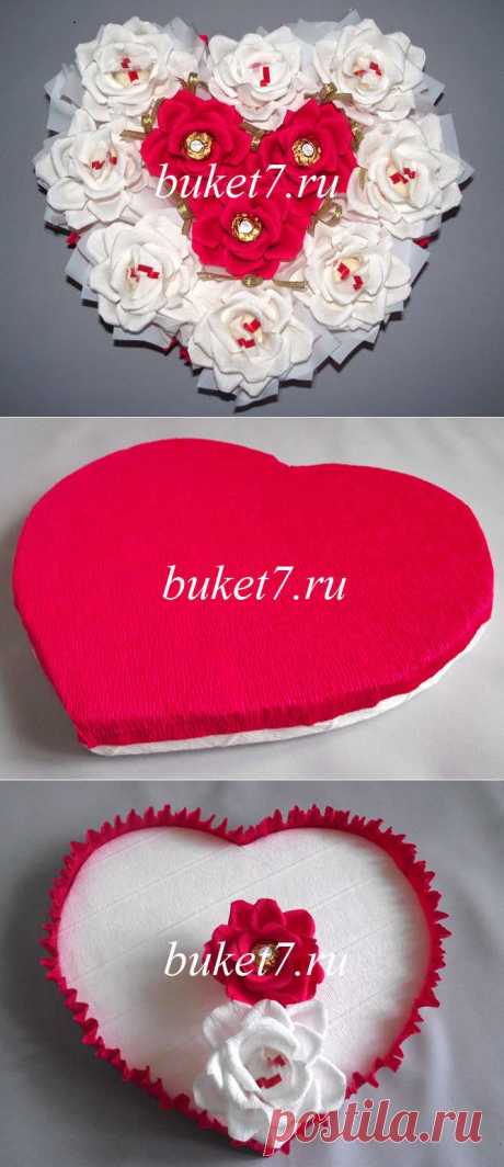 Мастер-класс сердце из конфет - Buket7.ru