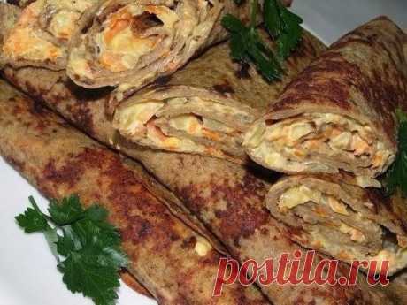 Печеночные блинчики с начинкой — очень вкусно