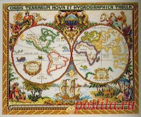 Janlynn Olde World Map - Cross Stitch Kit 015-0223 - 123Stitch