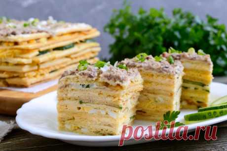 Слоенный пирог с яйцами, сыром, рыбными консервами рецепт с фото пошагово - PhotoRecept.ru