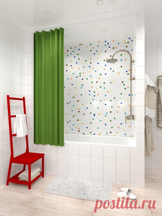Интерьер яркой ванной комнаты  - Дизайн интерьеров | Идеи вашего дома | Lodgers