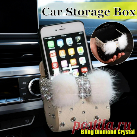 Car Mount Air Vent Phone Holder Mobile Storage Bag Pouch Bag Storage Box - US$13.56