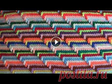 Рельефный 3D узор крючком. Groovyghan. A relief pattern crocheted. Вяжем с Оксаной Валерьевной. Узор для вывязывания пледов, покрывал, диванных подушек и многого другого. Этот узор позволяет утилизировать (использовать) остатки пряжи. Как связать...