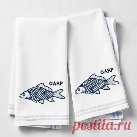 Рыба Карп Дизайн машинной вышивки - 4 размера