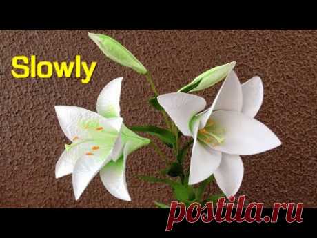 ABC TV | How To Make Easter Lily Paper Flower (Slowly) - Craft Tutorial