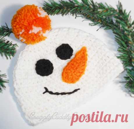 Cute Snowman Hat for Baby, Infant, Toddler or Child  Crochet Christmas Stocking Cap Have your little one ready for the holidays ahead with this fun snowman hat! Makes a great gift! SIZE: see my reference guide below for average sizes/ages  I used acrylic yarn for easy care..It can be machine washed warm on gentle or hand washed. Lay flat to dry. Are you needing