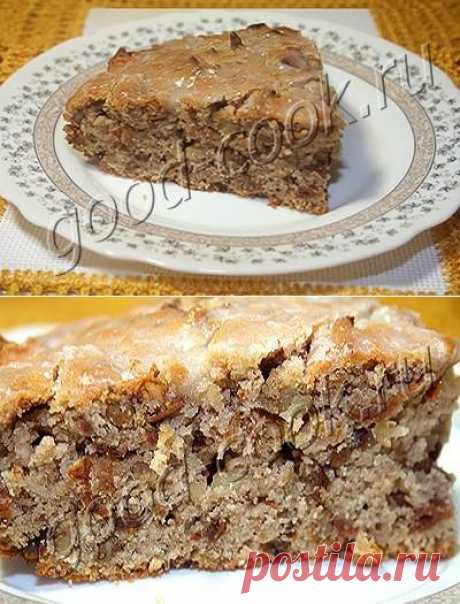 Хорошая кухня - постный пирог с орехами и сушеными яблоками. Кулинарная книга рецептов. Салаты, выпечка.