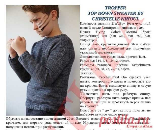 Tropper Top Down sweater - Страна Мам