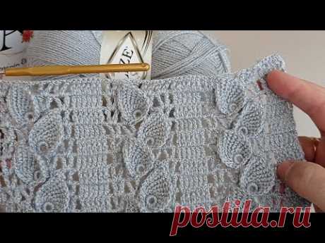 Yapımı Çok Kolay Tığ İşi Örgü Yelek Modeli kol yaka kesimi Crochet Knitting Easy Model örgü modeli