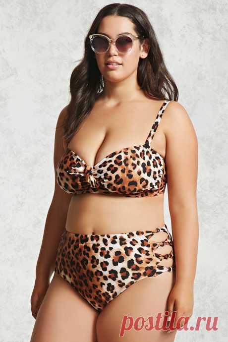 Plus Size Leopard Bikini Bottoms