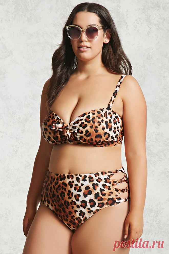Plus Size Leopard Bikini Bottoms