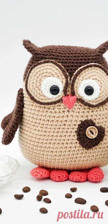 PDF Сова крючком. FREE crochet pattern; Аmigurumi toy patterns. Амигуруми схемы и описания на русском. Вязаные игрушки и поделки своими руками #amimore - сова, совушка, совёнок, птица, птичка.