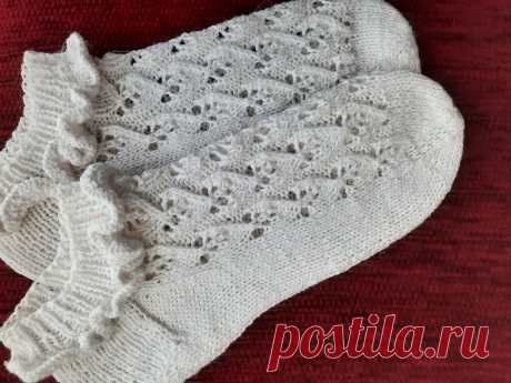Женственные укороченные носки с красивыми рюшами | Домохозяйка на пенсии: вязание и не только | Дзен