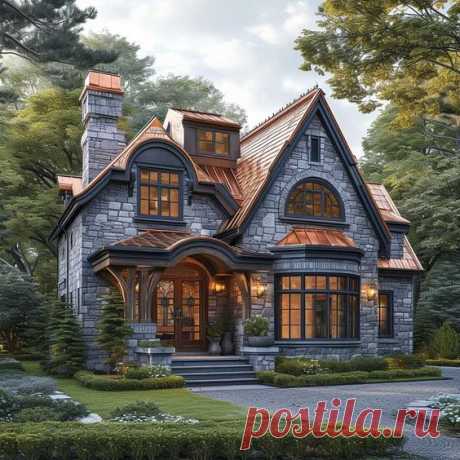 Rustic Copper and Slate Grey for Unique, Textured Home Facades • 333+ Art Images