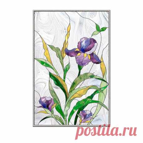 Patrón de vidrieras de iris PDF, Patrón de flores de vidrieras para descargar, Patrón de panel de ventanas florales de vidrieras - Etsy Chile