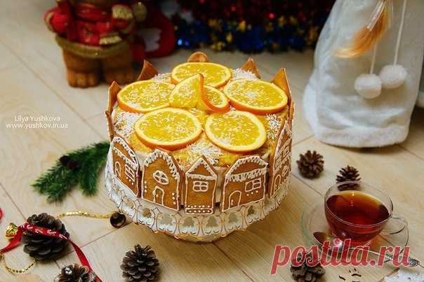 Апельсиновый новогодний торт — Вкусные рецепты