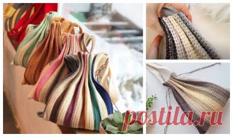 Pleats Wrinkle Bag Free Crochet Pattern + Video - DIY Magazine Pleats Wrinkle Bag Free Crochet Pattern + Video