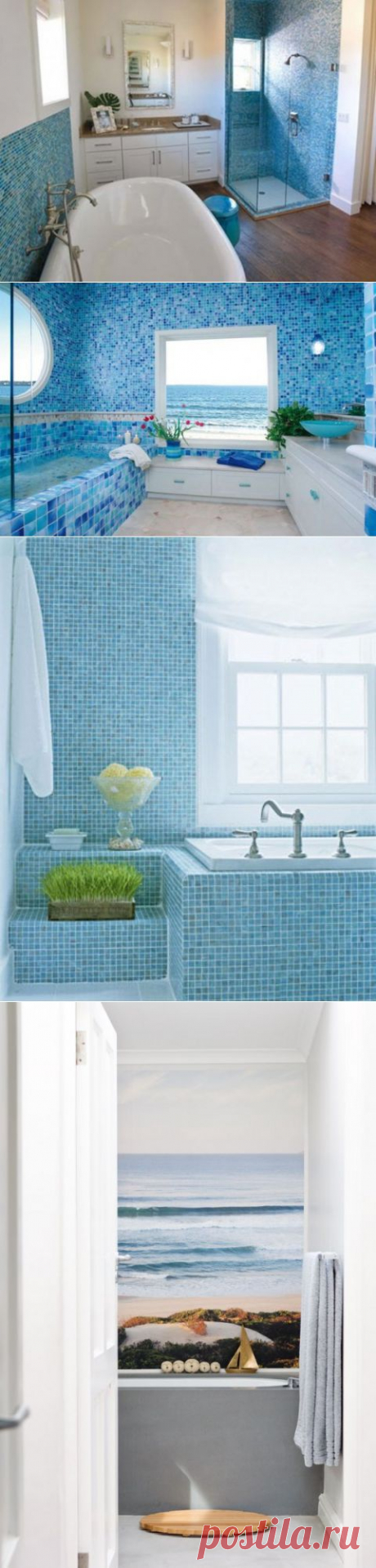 42 идеи для декора ванной комнаты в морском стиле
