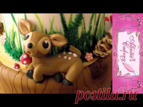 Darling Deer made of Modeling Chocolate. Try it with fondant or gumpaste too!