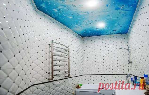 Натяжной потолок в ванной: дизайнерская ересь или отличное решение для дома | Краше Всех