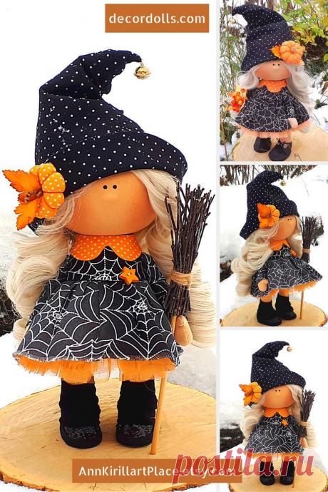 Halloween Art Doll Witch Gift Doll Nursery Decor Doll Mommy | Etsy