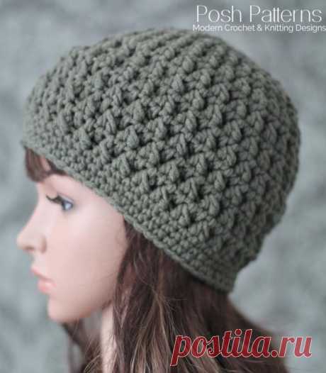 Crochet PATTERN - Textured Crochet Hat Pattern - Beanie