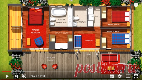 Modular Shipping Container 3 Bedroom Prefab Home Design with Floor Plans | MODBOX 1280L - YouTube