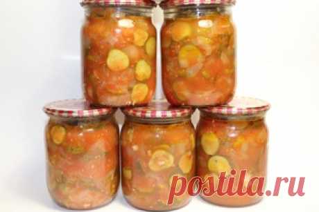 Огурцы консервированные в томатах рецепт с фото