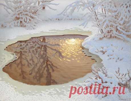 Gustav Fjaestad - Winter Landscape - t4416 | TiPiTi.info