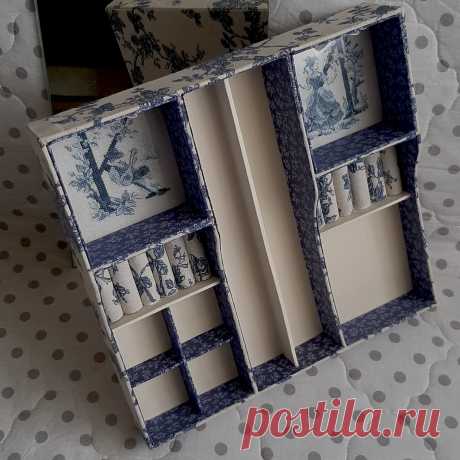 Короб в технике тканевый картонаж Азбука в стиле Жуи по русски