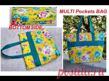 (2316) Request video - Multi pockets handmade handbag with Zipper/Mini travel bag / shopping bag - YouTube