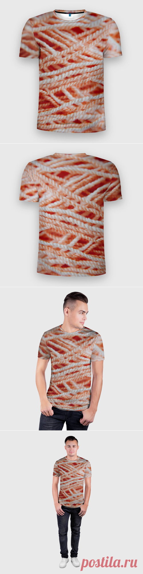 Мужская футболка 3D Slim Нити - макро фото - купить по цене 1690 руб в интернет-магазине Всемайки, арт 3652185