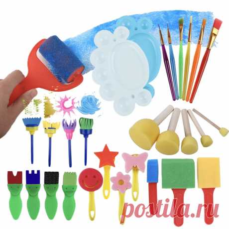 Drawing funny creative toys diy graffiti art supplies brushes seal painting tool montessori rubber stamping painting brushes Sale - Banggood.com