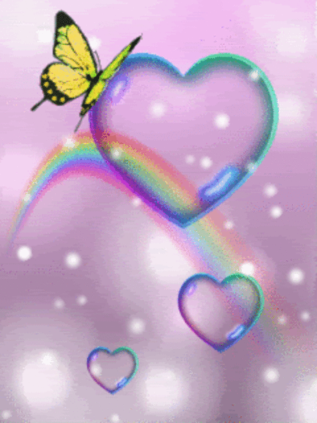 Butterflies images Butterfly,Rainbow And Hearts,Animated wallpaper and background photos (10309296)