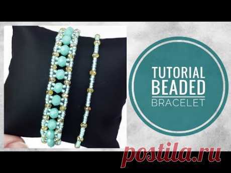 #МК - Браслет из ронделей и бисера с Beebeecraft | #Tutorial - Rondel and Bead Bracelet(Beebeecraft)