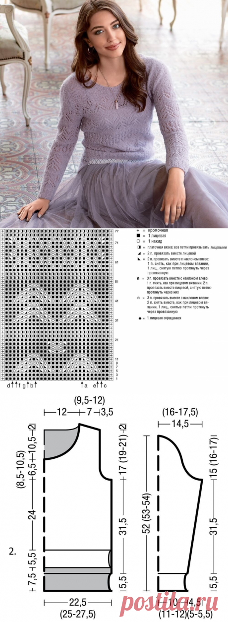 4 модели джемпера спицами: патентный, ажурный узоры, фантазийные косы, описание+схемы | Вязание &quot;Мир узоров&quot; | Яндекс Дзен