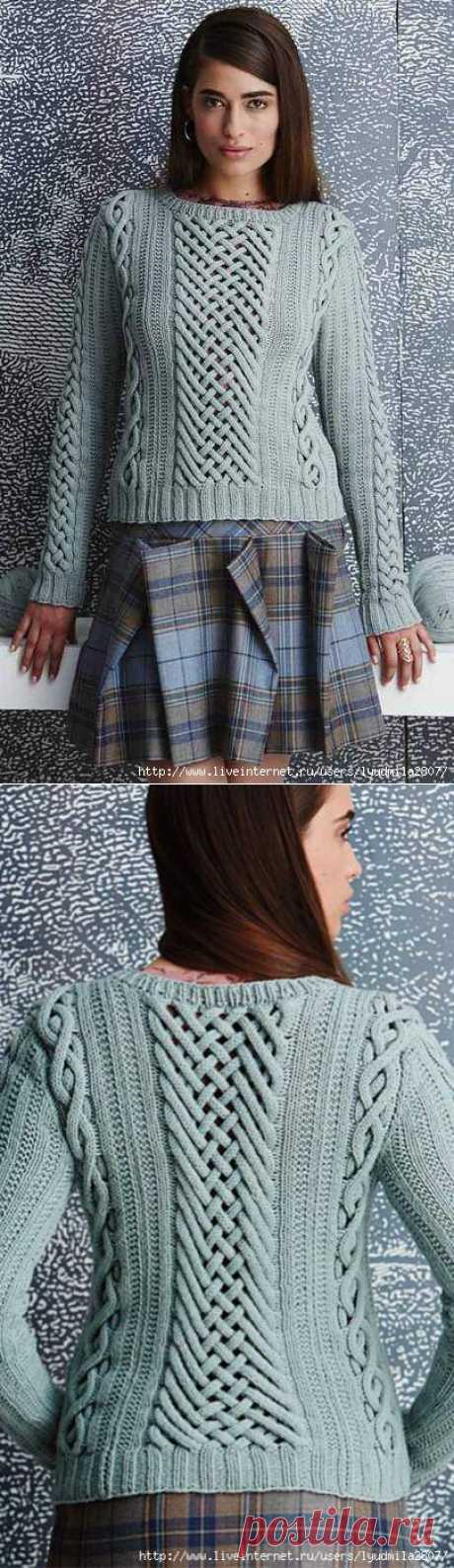 Пуловер Fretwork из Vogue Knitting, Fall 2014. Видео, два описания