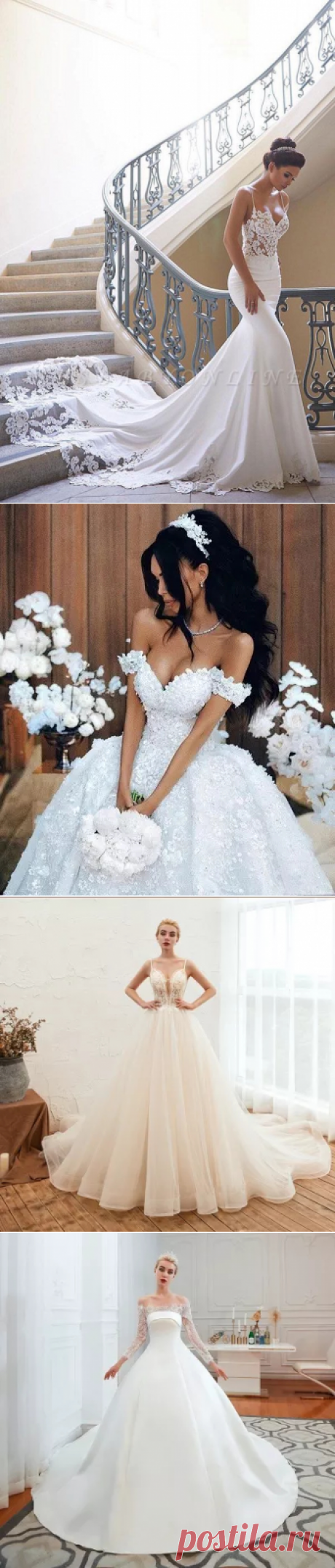 Sexy Spaghetti Strap Wedding Dress | Mermaid Chiffon Lace Bridal Dress | Yesbabyonline.com