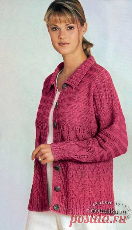 Вязаный жакет большого размера - вязание для полных женщин