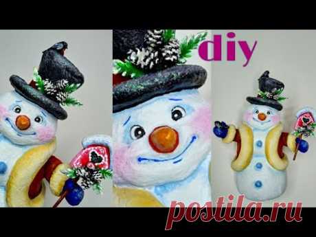 МК Снеговик из ваты / DIY snowman