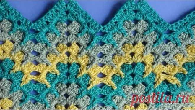Zigzag crochet pattern Узор вязания зигзаг 31