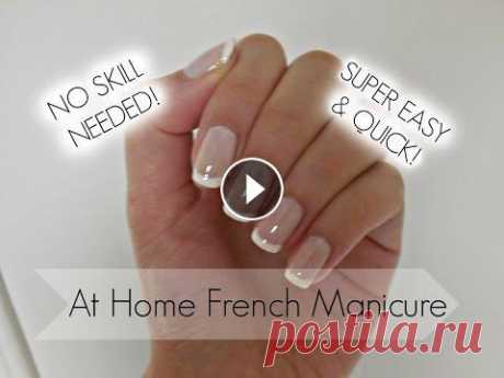 Hey guys!! today im showing you how to do the easiest at home french manicure ever, with no skill needed! super quick and it turns out to be perfect!!...